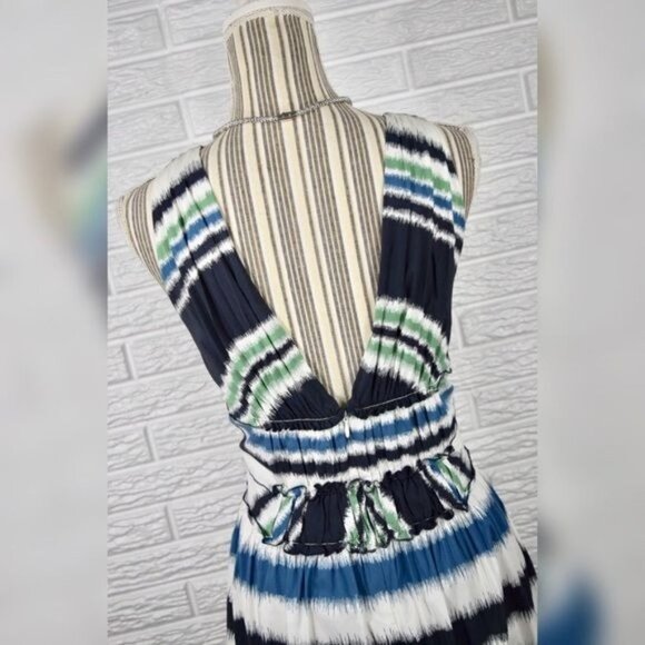 BCBGMaxAzria Striped Ruffled Dress Size Medium - Picture 8 of 8